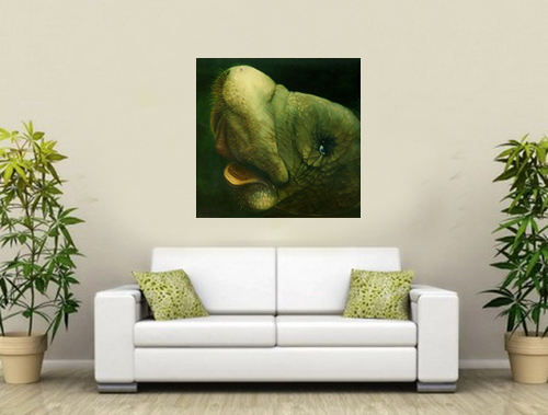 Manatee Portrait by Anni Adkins Room Setting