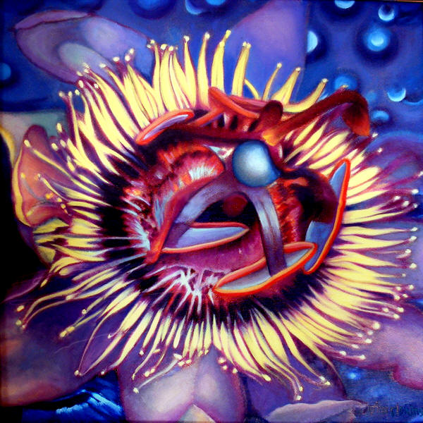 Passion Flour painting by Anni Adkins