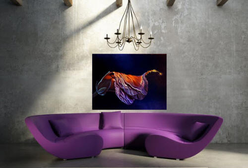 Bruised Hibiscus by Anni Adkins Room Setting