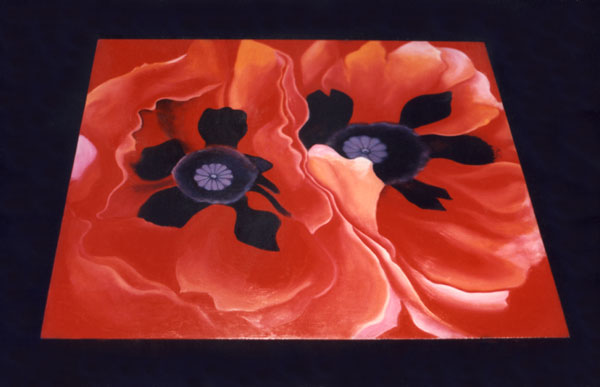 Double Red Poppy Table by Anni Adkins