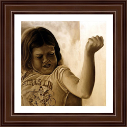 Girls Lib framed photorealism print by Anni Adkins